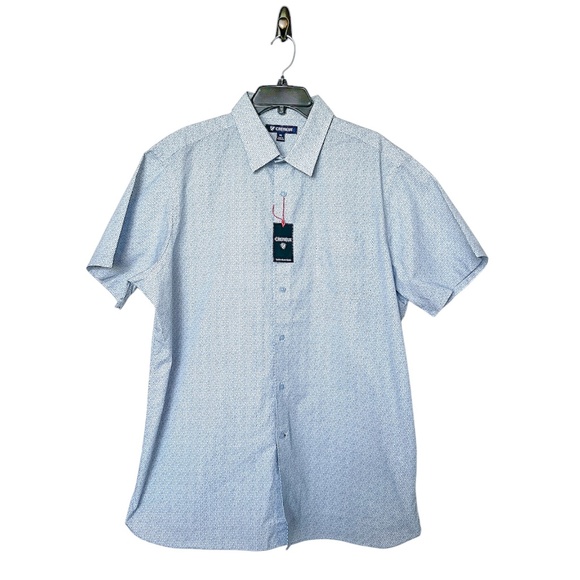 Cremieux Short Sleeve Button Down Blue Shirt Size XL - Picture 1 of 10